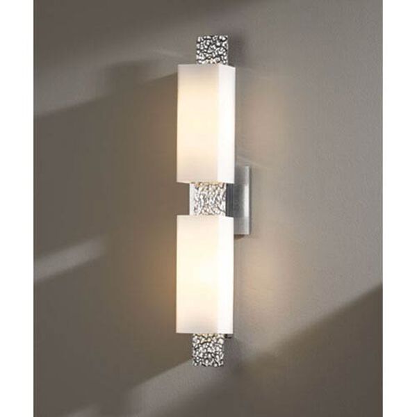Oceanus Vintage Platinum Two-Light Wall Sconce with Opal Glass, image 1