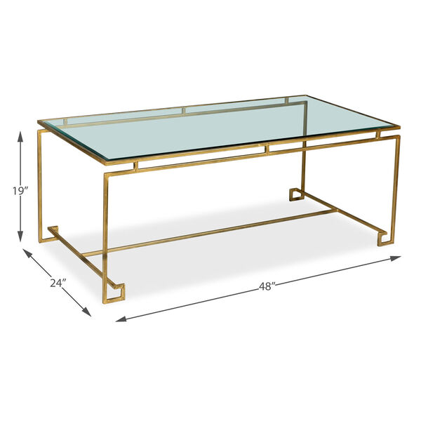Antique Gold Parallel Lines 24-Inch Coffee Table, image 3