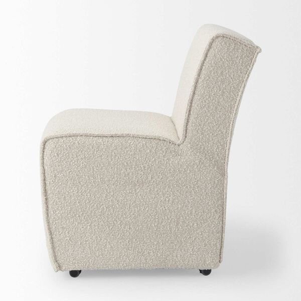 Damon Cream Fully Upholstered Dining Chair on Casters, image 3