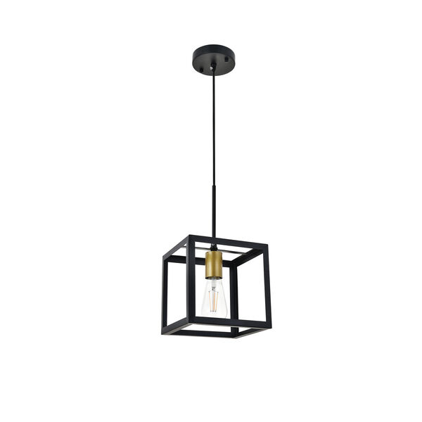 Resolute Brass and Black Eight-Inch One-Light Mini Pendant, image 5