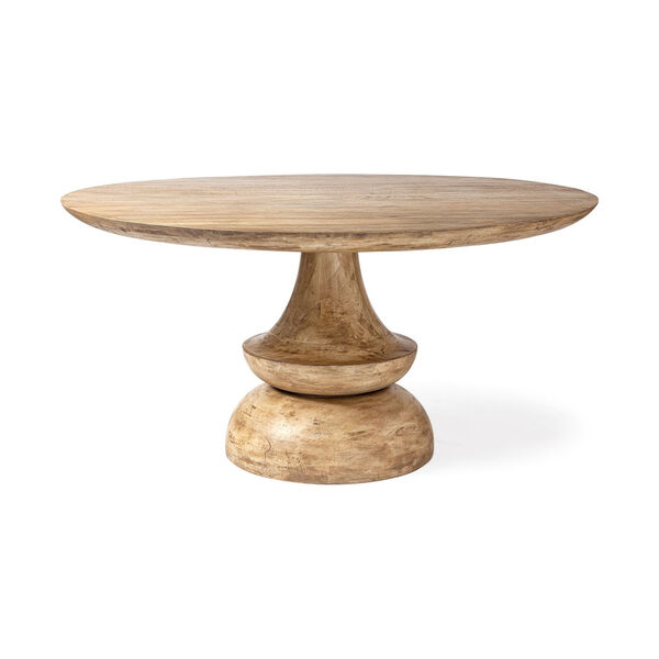 Crossman Blonde Round Solid Wood Dining Table, image 1