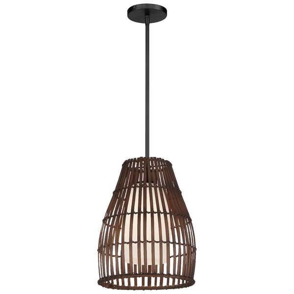 Brentwood Shore Coal 16-Inch One-Light Wood Pendant, image 1