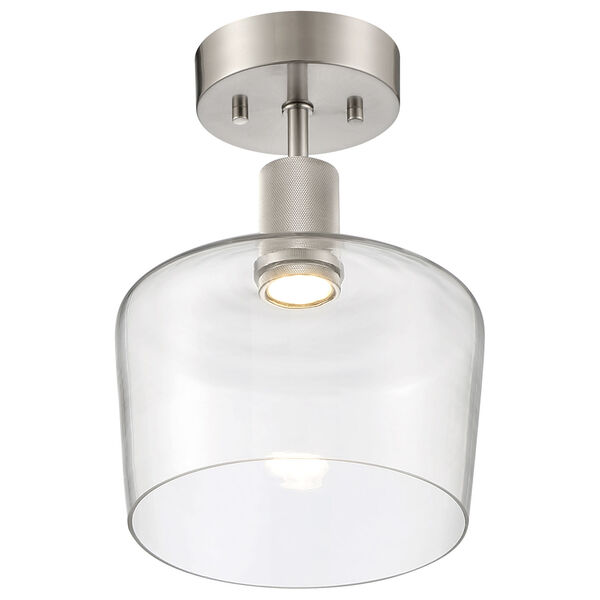 Port Nine Intergrated LED Semi-Flush with Clear Glass, image 3