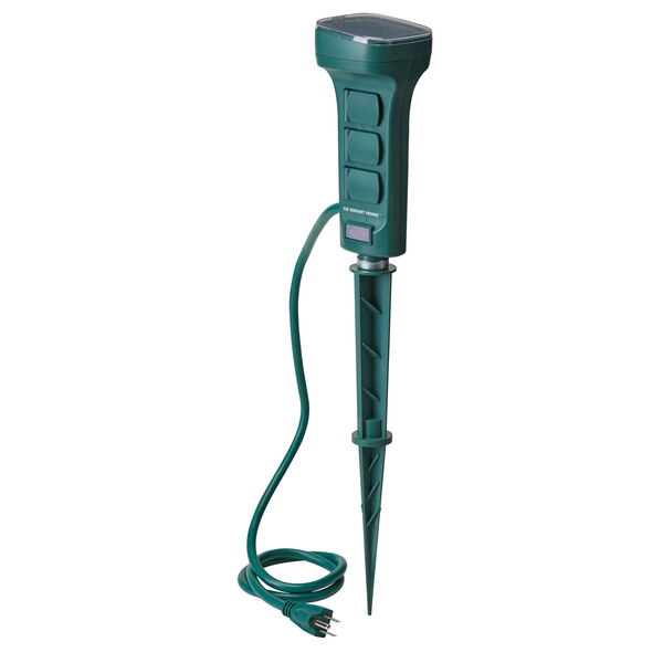 CE Smart Home Green Outdoor Stake Smart Outlet, image 1