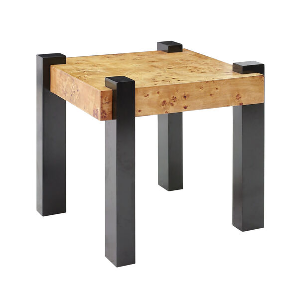 Bromo Natural and Black Accent Table with Solid Hardwood Leg, image 2