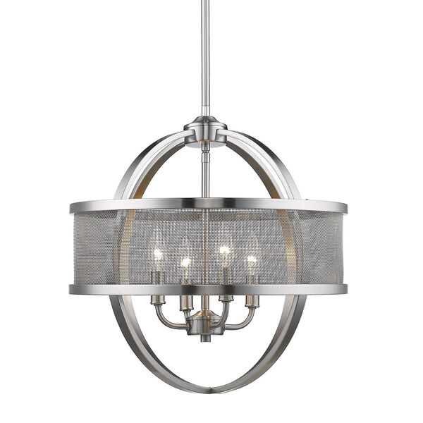 Colson Pewter Four-Light Chandelier, image 1