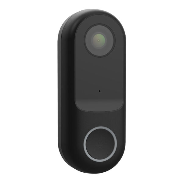 Black Smart WiFi Doorbell with HD 1080p Camera, image 2