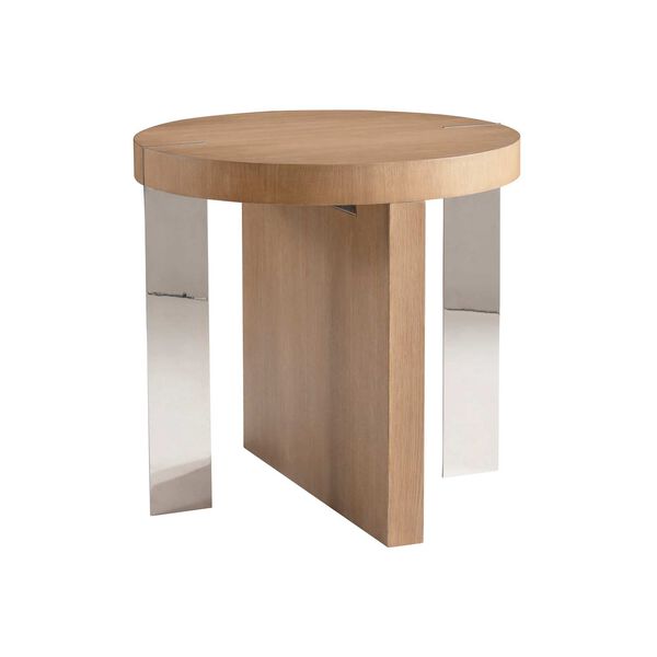 Modulum Natural and Stainless Steel 25-Inch Side Table, image 4