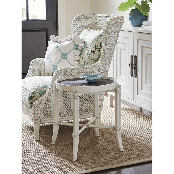 Ocean Breeze White Neptune Round End Table, image 2