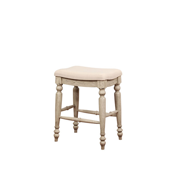 Lincoln White Wash Backless Counter Stool, image 1