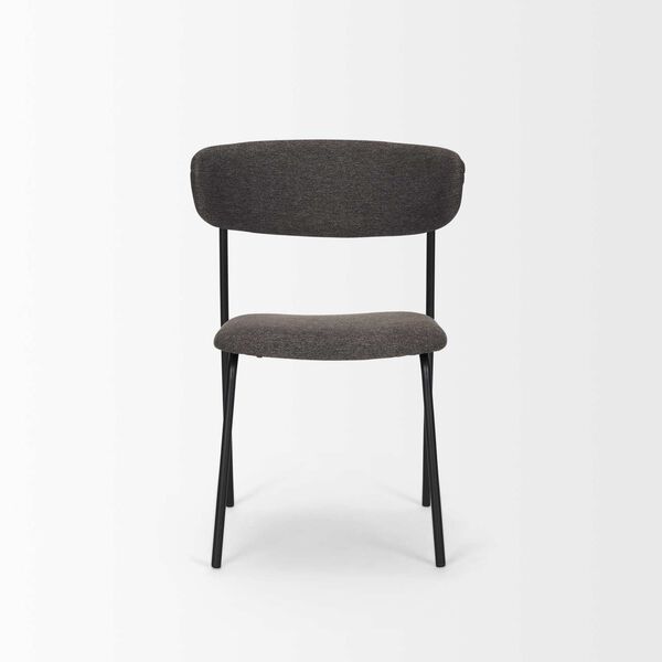 Corey Gray Fabric and Matte Black Metal Dining Chair, image 2