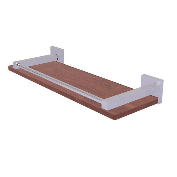 Montero Polished Chrome 16-Inch Solid IPE Ironwood Shelf with Gallery Rail, image 1