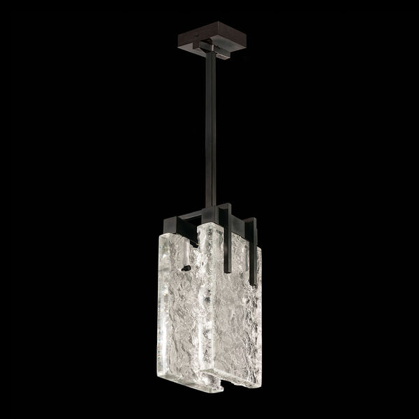 Terra Black 15-Inch Two-Light Rectangular LED Mini Pendant with Clear Glass, image 1
