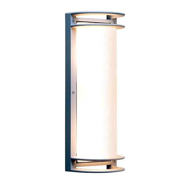 Bermuda Satin Two-Light LED Outdoor Wall Sconce with Ribbed Frosted Glass Shade, image 1