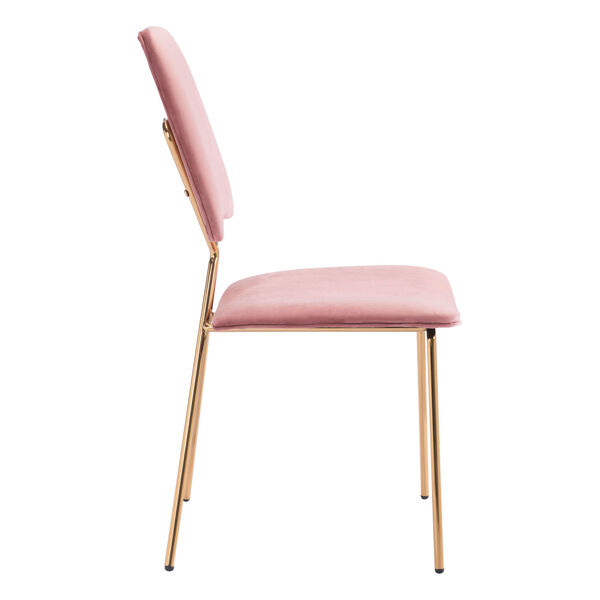 Chloe Pink and Gold Dining Chair, Set of Two, image 3
