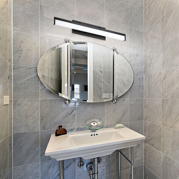 Hemlock Matte Black Intergrated LED Bath Vanity with White Acrylic, image 2