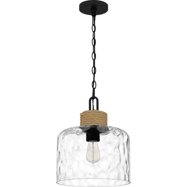 Baltic Matte Black and Natural One-Light Pendant, image 4