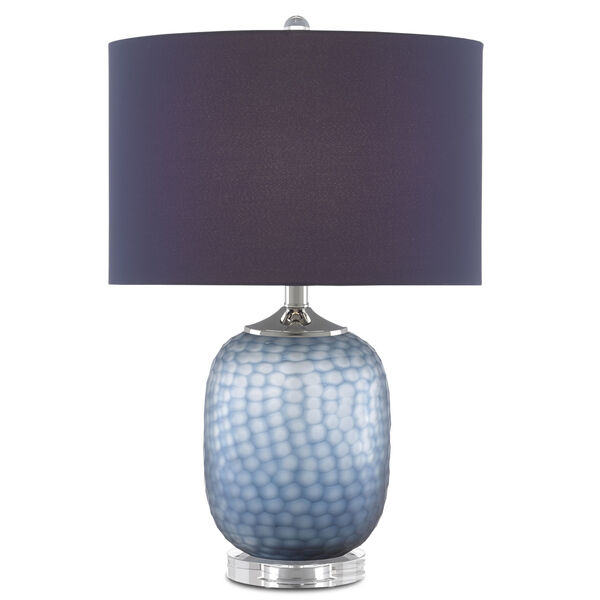 Ionian Ocean Blue and Polished Nickel One-Light Table Lamp, image 1