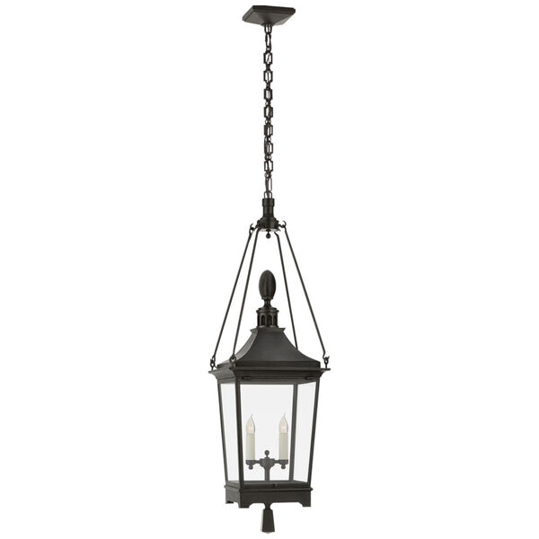 Rosedale Classic Medium Hanging Lantern in French Rust with Clear Glass by Rudolph Colby, image 1