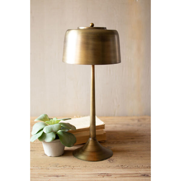 Antique Brass 23-Inch One-Light Table Lamp with Brass Shade, image 1