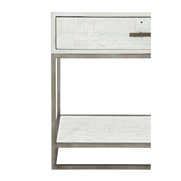 Glazed Silver and White Loft Alvar Nightstand in Brushed White, image 5