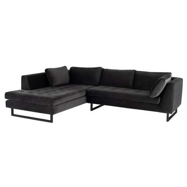 Janis Shadow Grey Black Left Facing Sectional Sofa, image 3