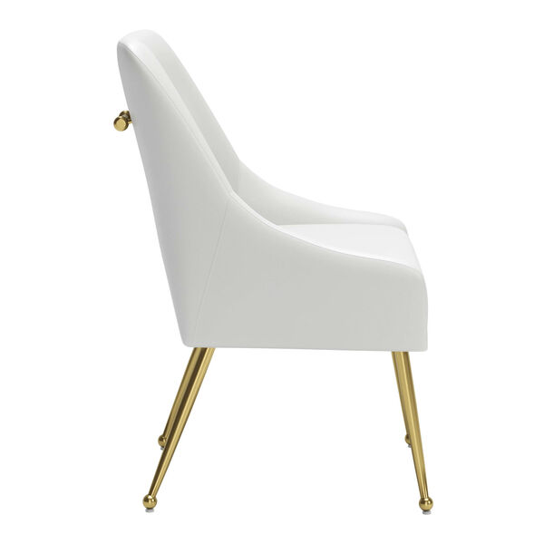 Madelaine White and Gold Dining Chair, image 3