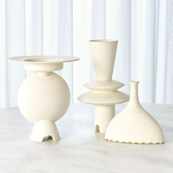 Studio A Home White Camille Geometric Vase, image 4