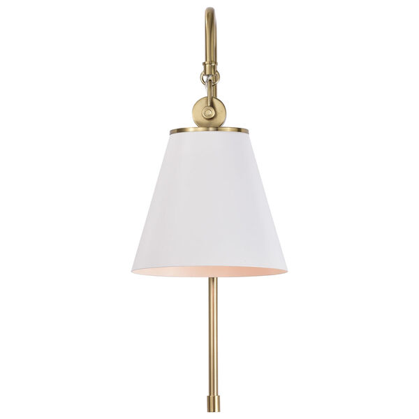 Dover White and Vintage Brass One-Light Wall Sconce, image 4