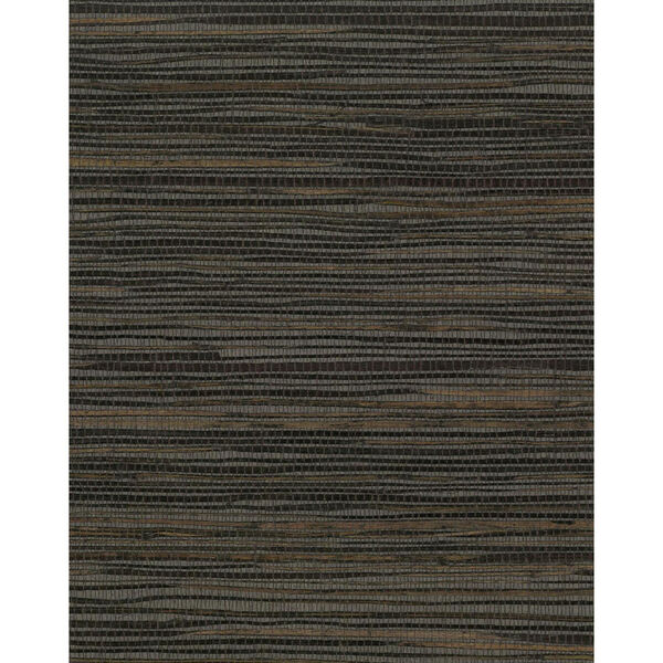 Grasscloth II Inked Grass Black Wallpaper - SAMPLE SWATCH ONLY, image 1