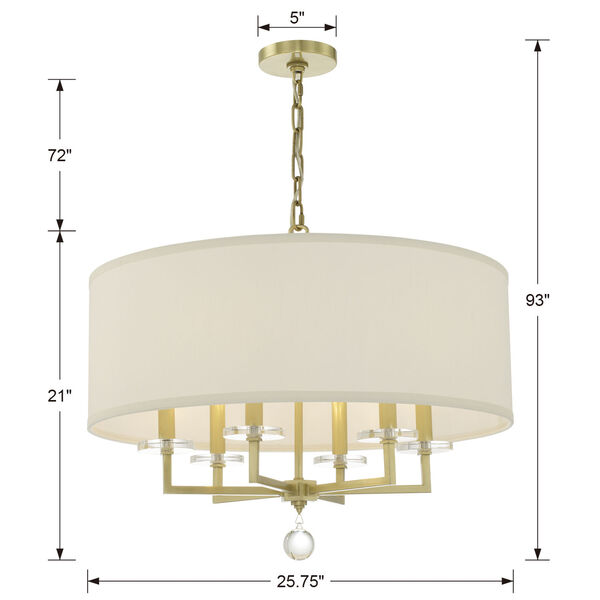 Paxton Antique Gold Six-Light Chandelier, image 5