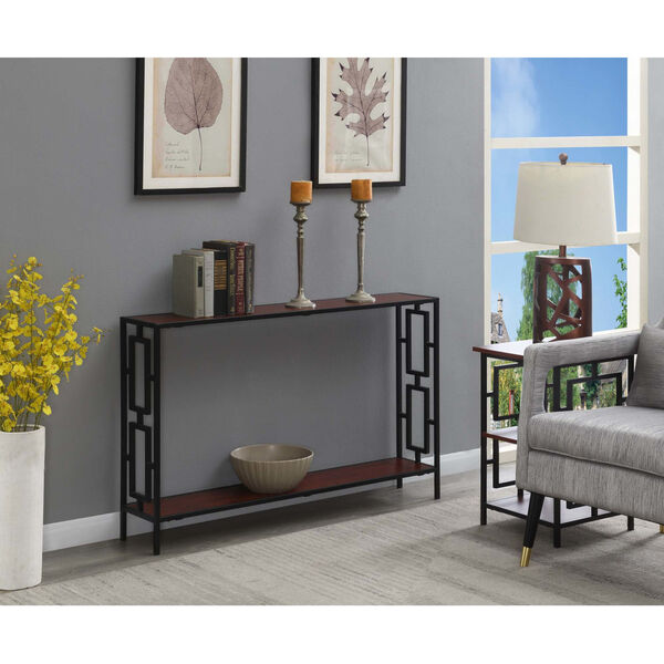 Town Square Cherry and Black Console Table, image 3