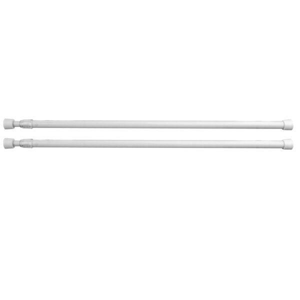 White Two-Piece Spring Tension Rod, image 1