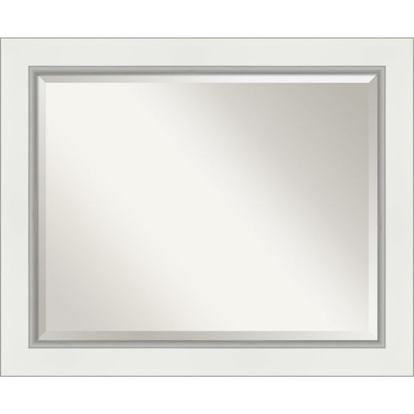 Eva White and Silver 33W X 27H-Inch Bathroom Vanity Wall Mirror, image 1