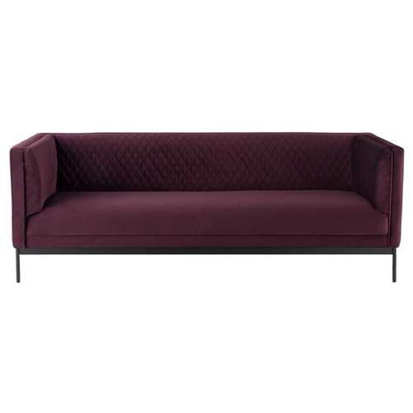 Brooke Mulberry Black Triple Seat Sofa, image 1