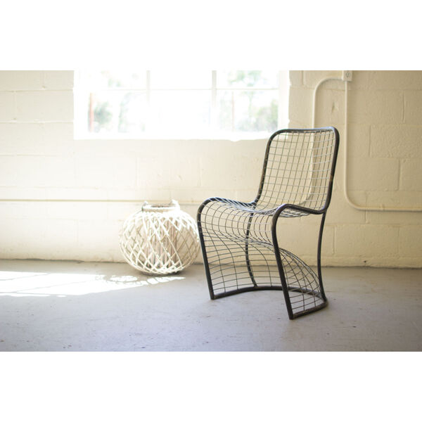 Metal Woven Dining Chair, image 1