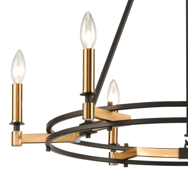 Talia Oil Rubbed Bronze and Satin Brass Six-Light Chandelier, image 5