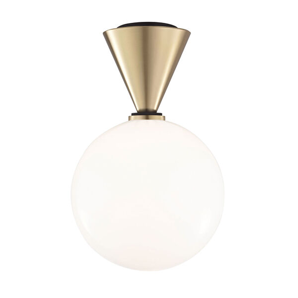 Piper Aged Brass 9-Inch LED Flush Mount, image 1