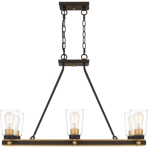 Atwood Old Bronze and Brass Six-Light Island Chandelier, image 4