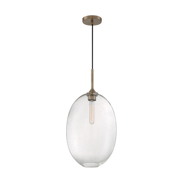 Aria Burnished Brass 23-Inch One-Light Pendant with Clear Seeded Glass, image 4
