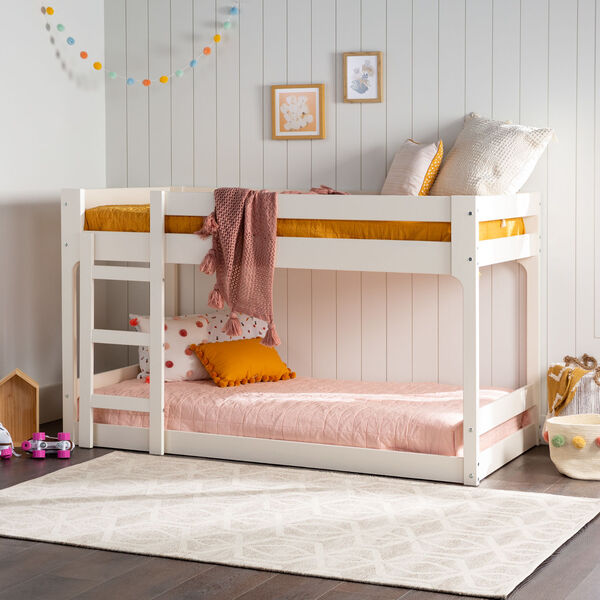 Winslow White Twin Over Twin Mod Bunk Bed, image 1