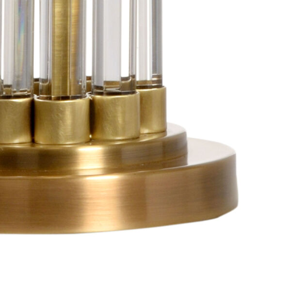 Petite Antique Brass One-Light Column Table Lamp, image 2