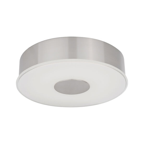Nickel Nine-Inch One-Light LED Flush Mount with Frosted Glass, image 1