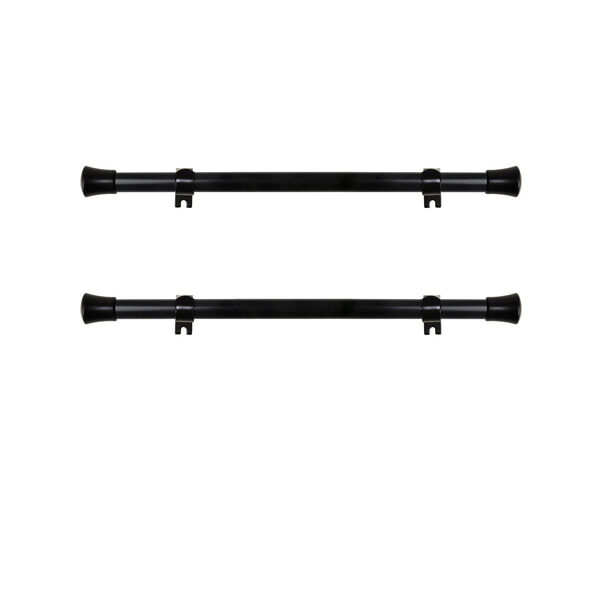 Black 12-20 Inch Side Curtain Rod, Set of Two, image 2