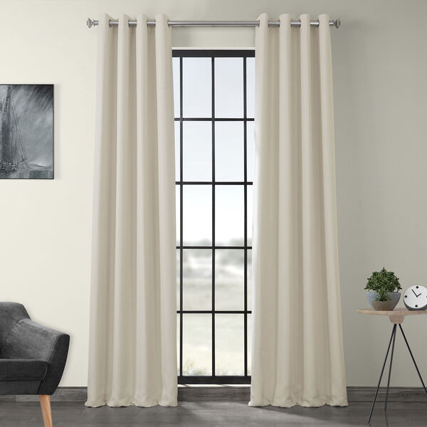 Ivory Polyester Blackout Single Panel Curtain 50 x 108, image 1