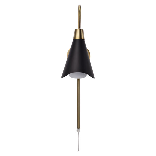 Tango Matte Black and Burnished Brass One-Light Wall Sconce, image 3