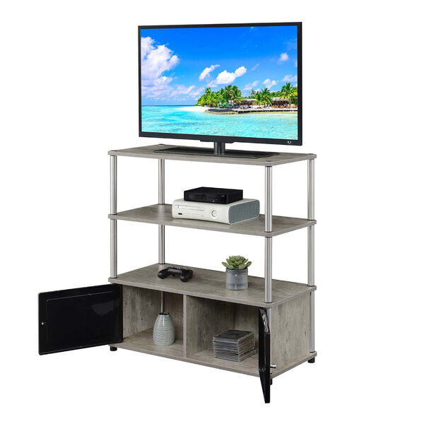 Designs2Go Highboy TV Stand with Storage Cabinets and Shelves for TVs up to 40 Inches in Faux Birch, image 4