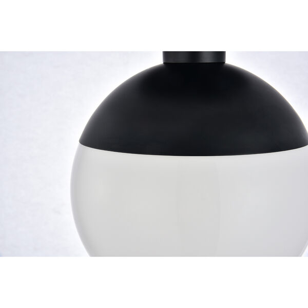 Eclipse Black and Frosted White Eight-Inch One-Light Semi-Flush Mount, image 4