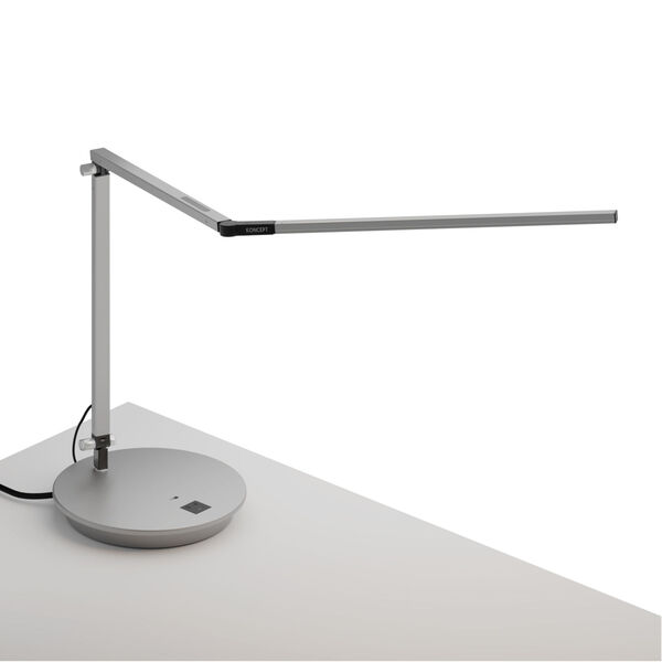 Z-Bar Silver Warm Light LED Desk Lamp with Power Base, image 1