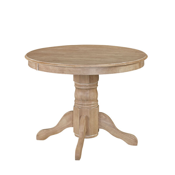 Classic Pedestal Dining Table in White Wash Finish, image 1
